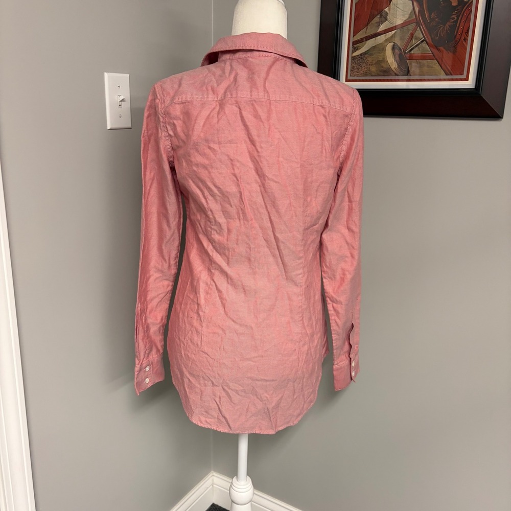 Theory Nikala Pink Oxford Cotton Button Down Shirt Womens Medium A0104505 - Picture 3 of 6